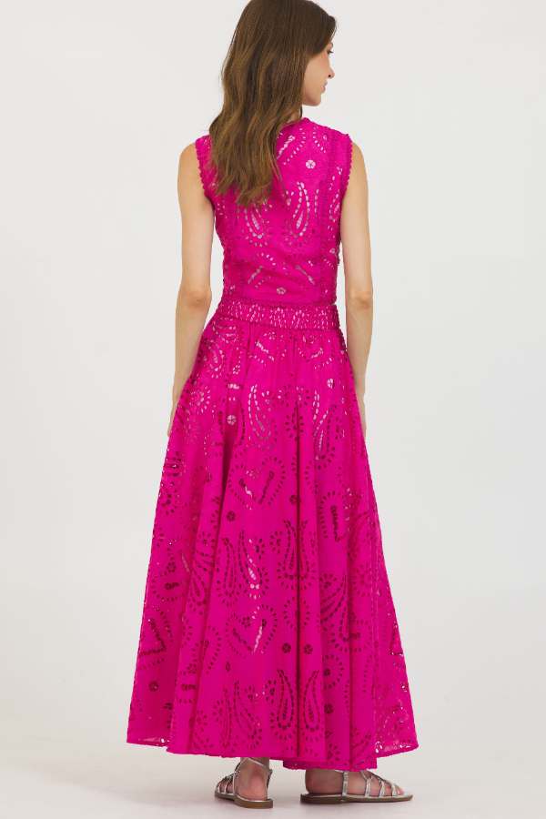 EYELET FLARE MAXI SKIRT S EYELET FLARE MAXI SKIRT S