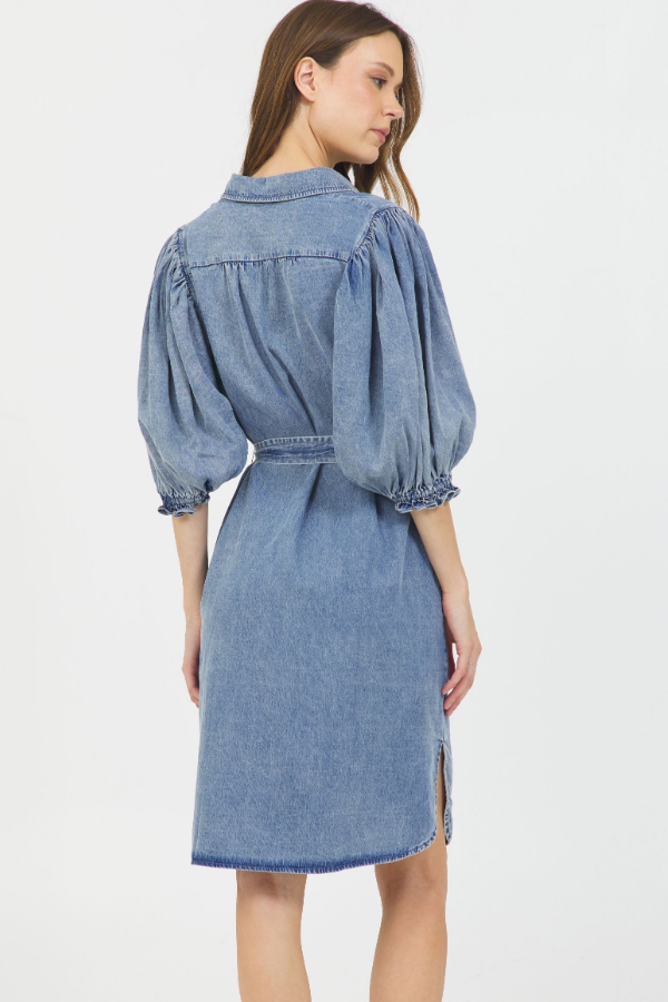 PUFF SLEEVE BUTTON DOWN SHIRT DRESS Stellah - Official Site PUFF SLEEVE BUTTON DOWN SHIRT DRESS Stellah - Official Site