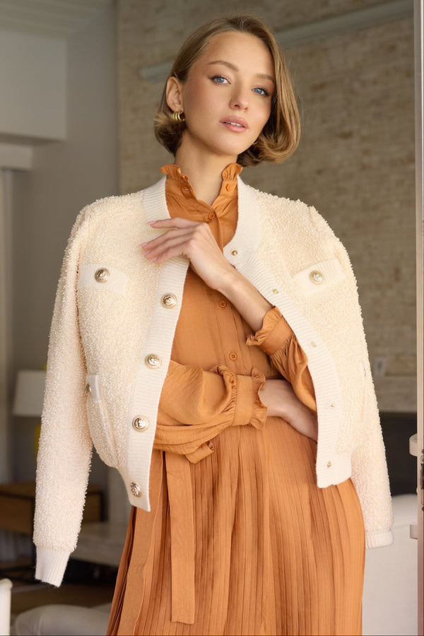 BOUCLE TEXTURED CARDIGAN