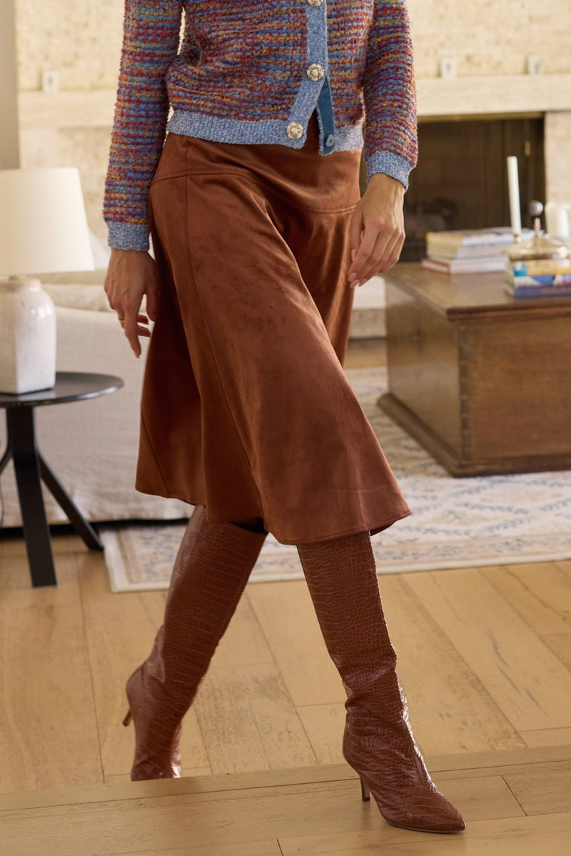 VEGAN SUEDE MIDI SKIRT