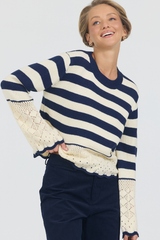 JOYCE SWEATER - NAVY/CREAM