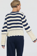 JOYCE SWEATER - NAVY/CREAM