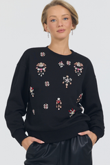 JULIANA JEWEL TOP- BLACK