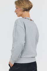 JULIANA NECKLACE TOP- HEATHER GREY