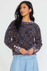 JEWEL BUTTON PULLOVER IN MIDNIGHT