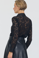 SAMANTHA LACE TOP- BLACK