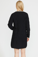 CABLE KNIT LONG CARDIGAN