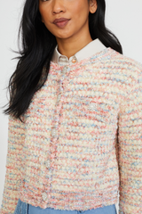 JEWEL BUTTON CARDIGAN IN ROSE