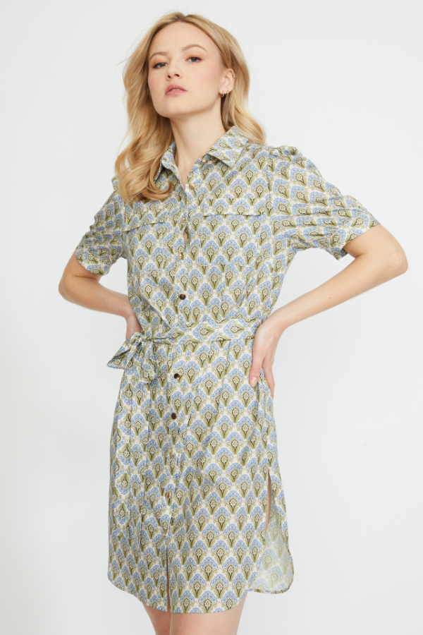 SHORT SLEEVE SHIRT DRESS