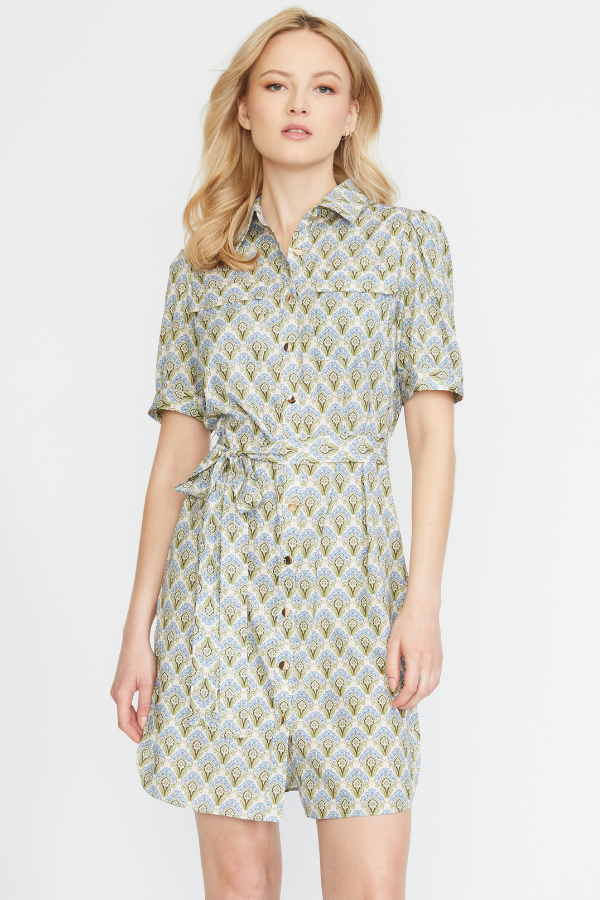 SHORT SLEEVE SHIRT DRESS