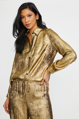 RELAXED FIT BUTTON DOWN IN GOLD