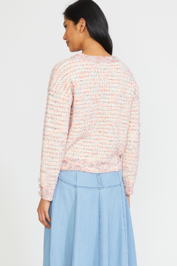 JEWEL BUTTON PULLOVER IN ROSE