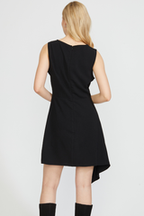 DRAPE WAIST SLEEVELESS DRESS