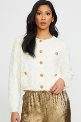 TEXTURED SWEATER JACKET IN CREAM