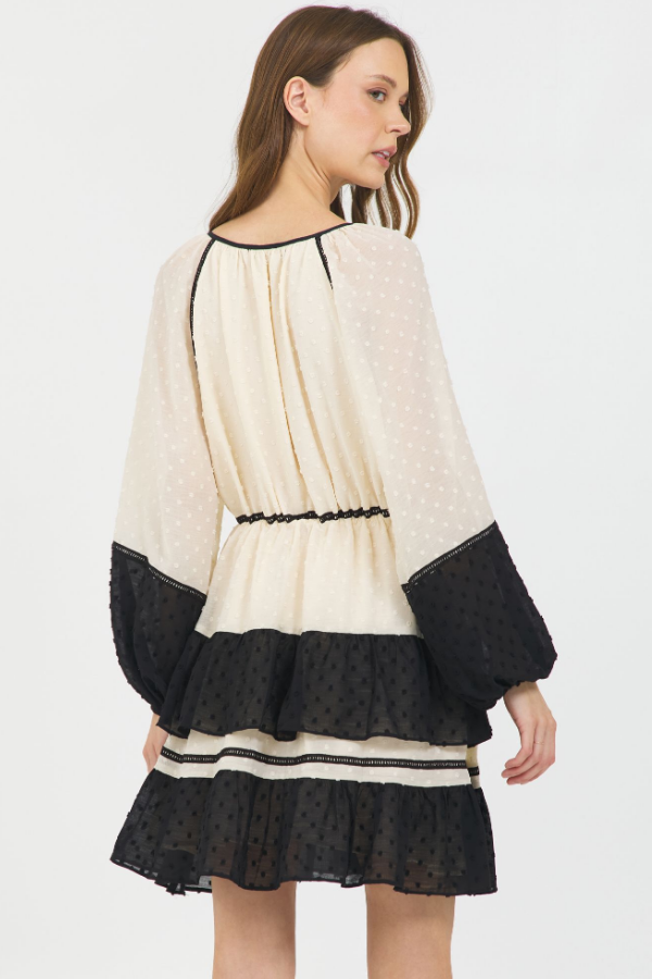 SPLIT V NECK 3/4 SLEEVE MINI DRESS – Stellah® - Official Site