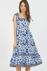 TIE SHOULDER MIDI DRESS