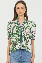 MAGNOLIA SPLIT V NECK S/S TOP