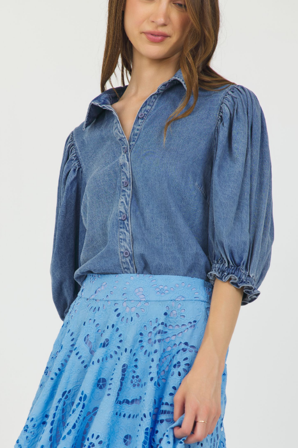 PUFF SLEEVE BUTTONDOWN SHIRT