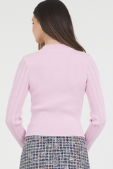 FITTED CARDIGAN WITH GOLD SNAP CLOSURE
