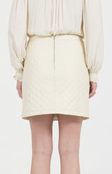 VEGAN LEATHER QUILTED MINI SKIRT