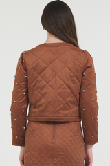 DIAMOND STUDDED GUILTED JACKET