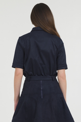VEGAN SUEDE S/S BUTTON DOWN SHIRT