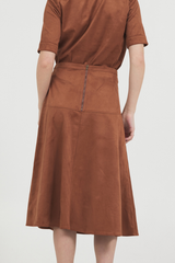 VEGAN SUEDE MIDI SKIRT