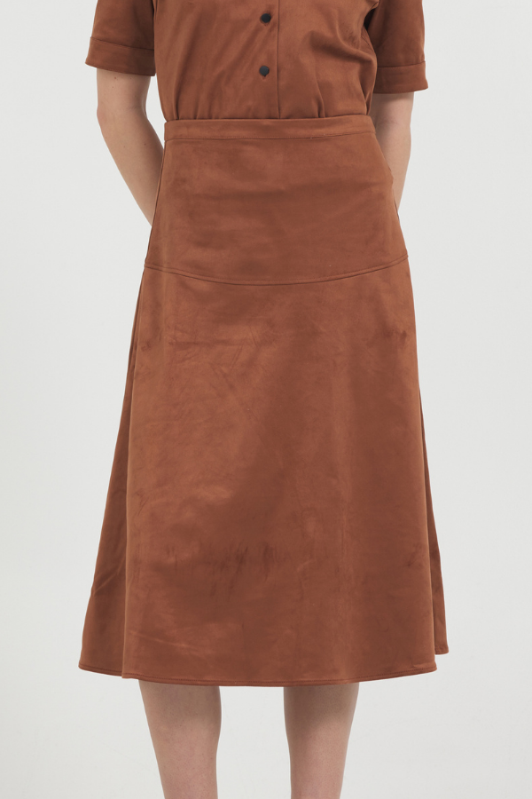 VEGAN SUEDE MIDI SKIRT