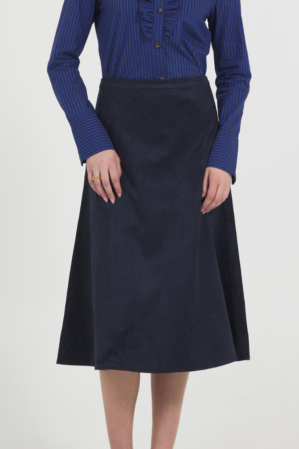 VEGAN SUEDE MIDI SKIRT