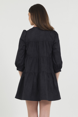 VEGAN SUEDE TIERED MINI DRESS