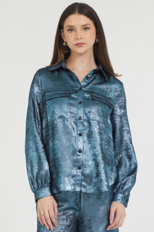 LUREX BUTTON DOWN SHIRT