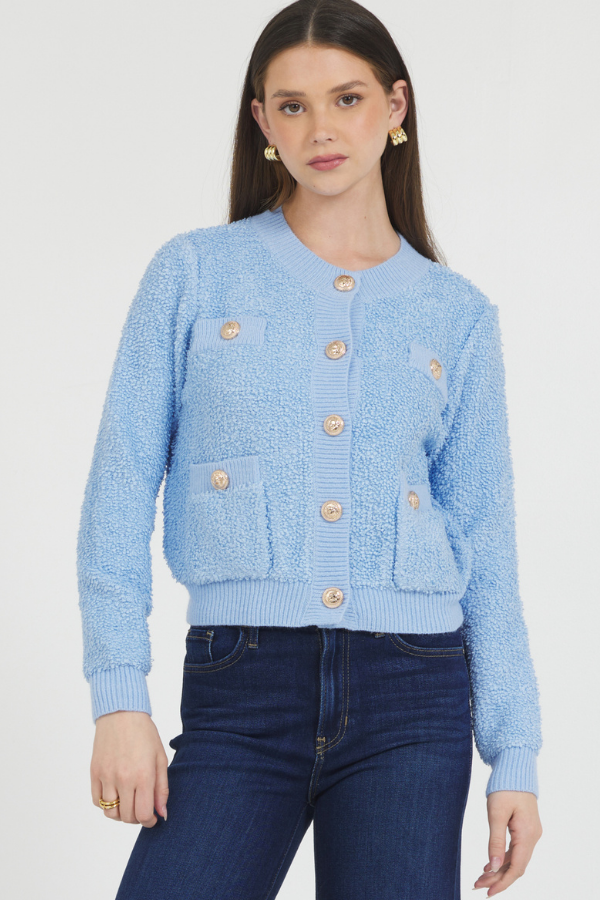 BOUCLE TEXTURED CARDIGAN