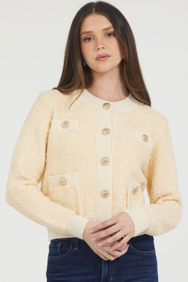 BOUCLE TEXTURED CARDIGAN
