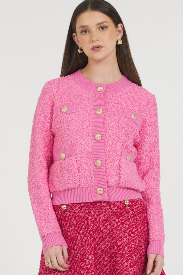 BOUCLE TEXTURED CARDIGAN