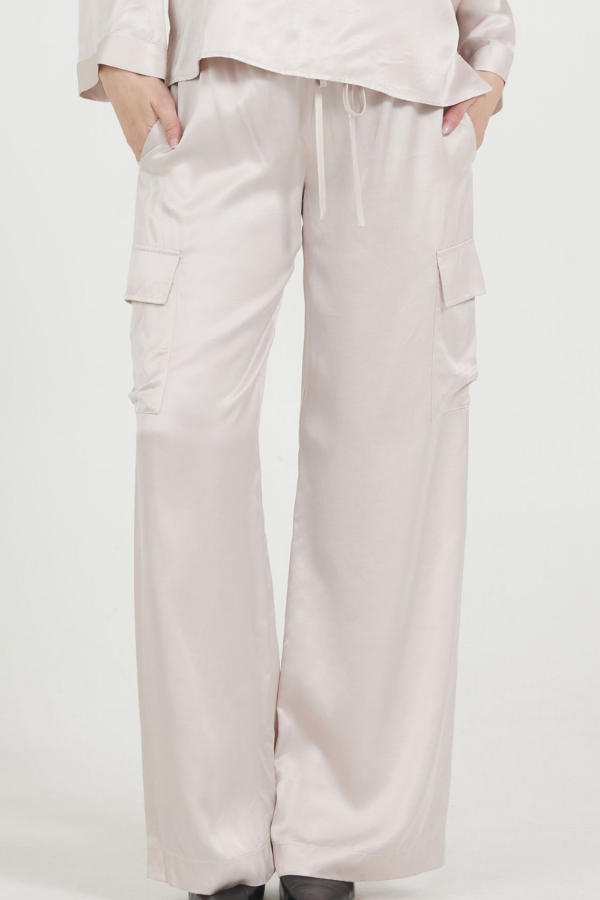 DRAWSTRING WAIST CARGO LOUNGE PANTS