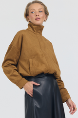 TERESSA SUEDE JACKET- CARAMEL