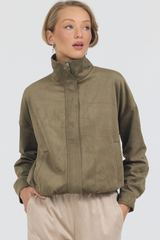 TERESSA SUEDE JACKET- OLIVE