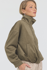 TERESSA SUEDE JACKET- OLIVE