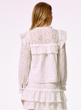 EYELET TRIMMED BUTTON DOWN TOP